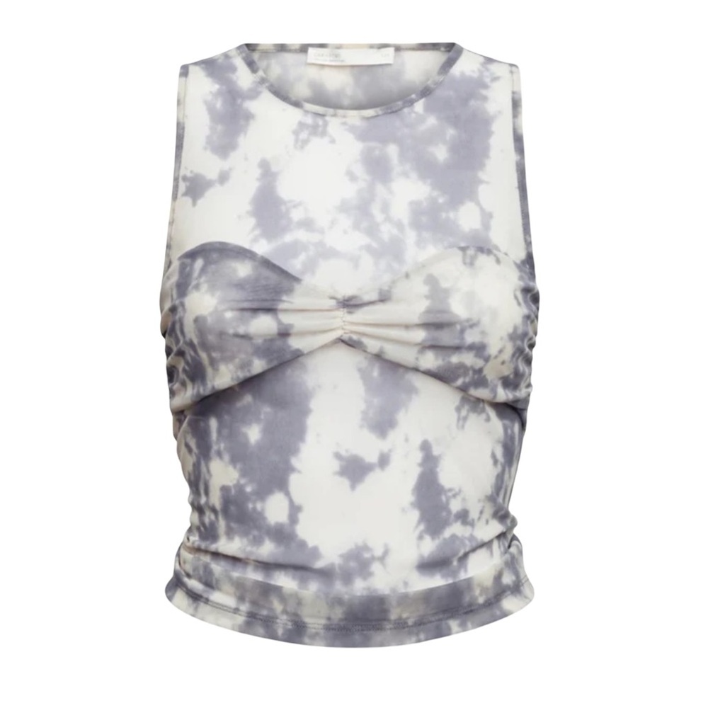 OAK + FORT Black and Cream Tie Dye Shirt